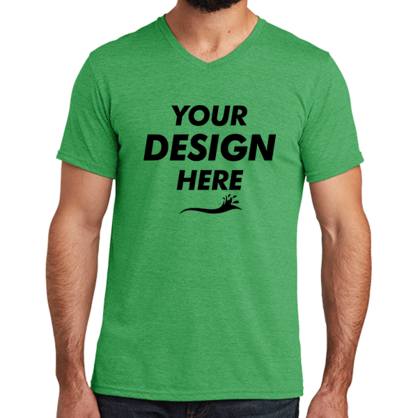 AllMade Unisex Tri Blend V Neck Tee, Enviro Green, Front view, Mockup