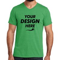 AllMade Unisex Tri Blend V Neck Tee, Enviro Green, Front view, Mockup