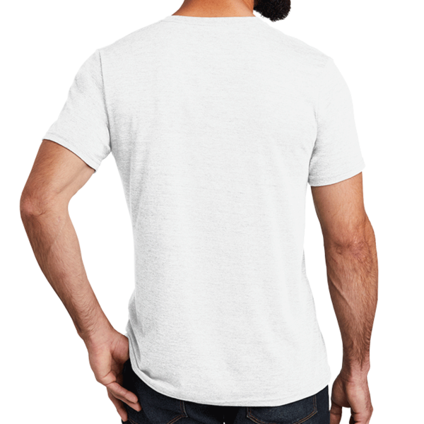 AllMade Unisex Tri Blend V Neck Tee, Fairly White, Back view