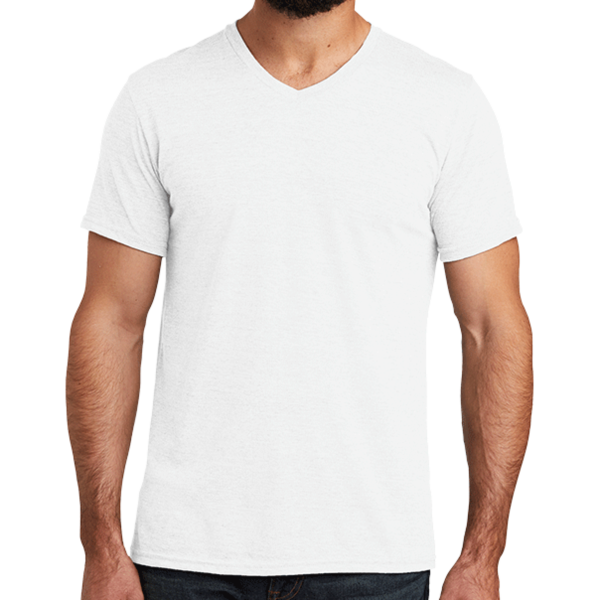 AllMade Unisex Tri Blend V Neck Tee, Fairly White, Front view