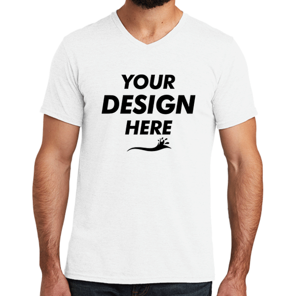 AllMade Unisex Tri Blend V Neck Tee, Fairly White, Front view, Mockup
