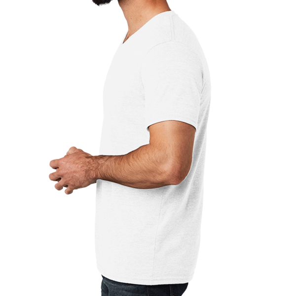 AllMade Unisex Tri Blend V Neck Tee, Fairly White, Left Sleeve view