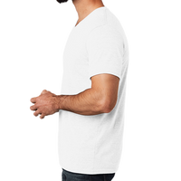 AllMade Unisex Tri Blend V Neck Tee, Fairly White, Left Sleeve view