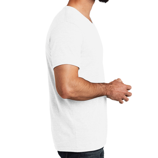 AllMade Unisex Tri Blend V Neck Tee, Fairly White, Right Sleeve view