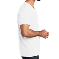 AllMade Unisex Tri Blend V Neck Tee, Fairly White, Right Sleeve view