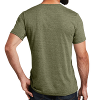 AllMade Unisex Tri Blend V Neck Tee, Olive You Green, Back view