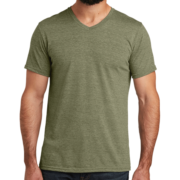 AllMade Unisex Tri Blend V Neck Tee, Olive You Green, Front view