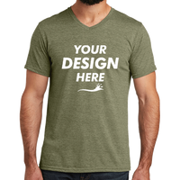 AllMade Unisex Tri Blend V Neck Tee, Olive You Green, Front view, Mockup
