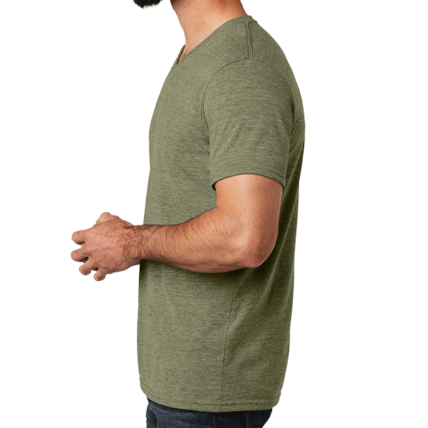 AllMade Unisex Tri Blend V Neck Tee, Olive You Green, Left Sleeve view