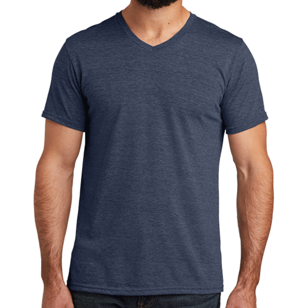 AllMade Unisex Tri Blend V Neck Tee, Rebel Blue, Front view