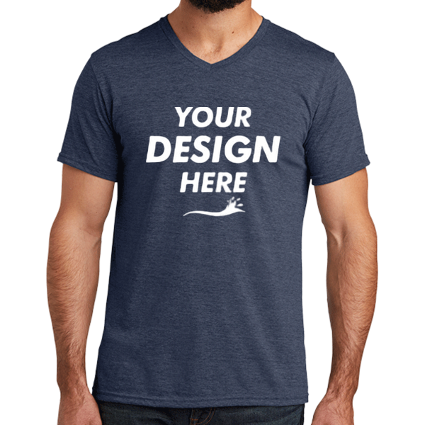AllMade Unisex Tri Blend V Neck Tee, Rebel Blue, Front view, Mockup
