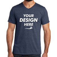 AllMade Unisex Tri Blend V Neck Tee, Rebel Blue, Front view, Mockup