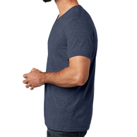 AllMade Unisex Tri Blend V Neck Tee, Rebel Blue, Left Sleeve view