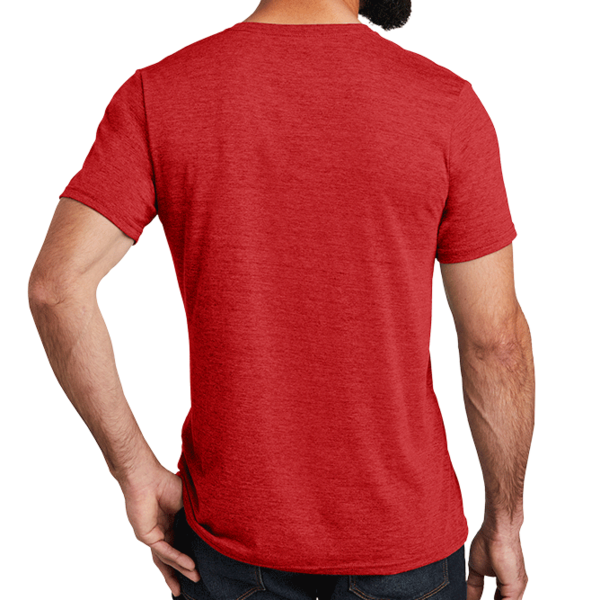 AllMade Unisex Tri Blend V Neck Tee, Rise Up Red, Back view