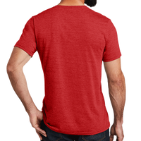 AllMade Unisex Tri Blend V Neck Tee, Rise Up Red, Back view