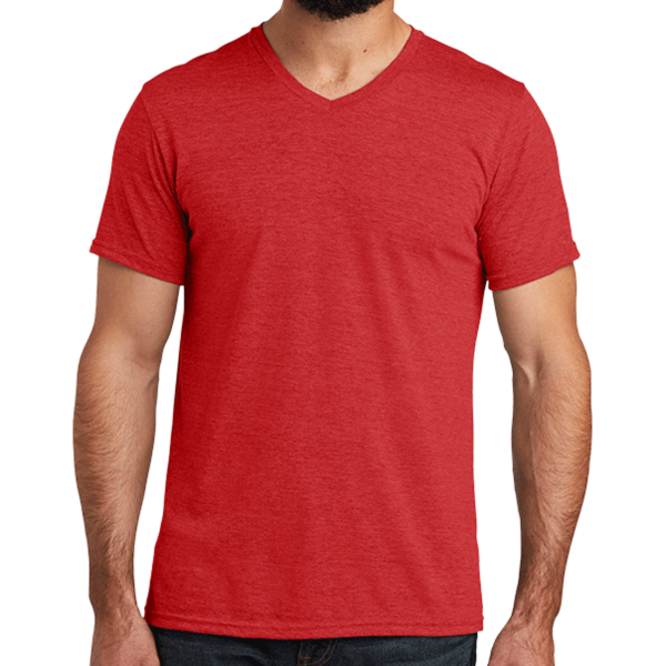 AllMade Unisex Tri Blend V Neck Tee, Rise Up Red, Front view