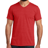 AllMade Unisex Tri Blend V Neck Tee, Rise Up Red, Front view