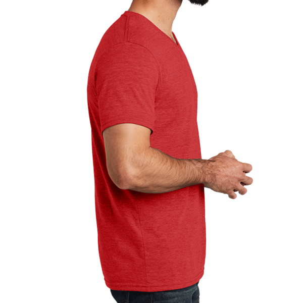 AllMade Unisex Tri Blend V Neck Tee, Rise Up Red, Right Sleeve view
