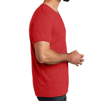 AllMade Unisex Tri Blend V Neck Tee, Rise Up Red, Right Sleeve view