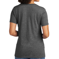 AllMade Women's Recycled Blend V Neck Tee, Reloaded Charcoal Heather, Back view