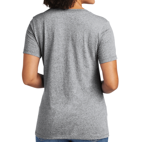 AllMade Women's Recycled Blend V Neck Tee, Remade Gray Heather, Back view