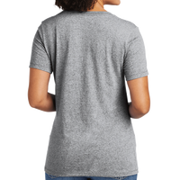 AllMade Women's Recycled Blend V Neck Tee, Remade Gray Heather, Back view