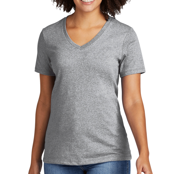 AllMade Women's Recycled Blend V Neck Tee, Remade Gray Heather, Front view