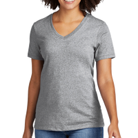 AllMade Women's Recycled Blend V Neck Tee, Remade Gray Heather, Front view