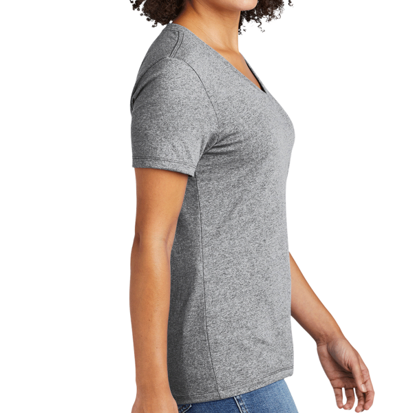 AllMade Women's Recycled Blend V Neck Tee, Remade Gray Heather, Right Sleeve view