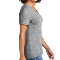 AllMade Women's Recycled Blend V Neck Tee, Remade Gray Heather, Right Sleeve view