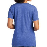 AllMade Women's Recycled Blend V Neck Tee, Reused Royal Heather, Back view