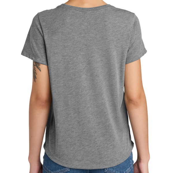 AllMade Women's Relaxed Tri Blend Scoop Neck Tee, Aluminum Grey, Back view
