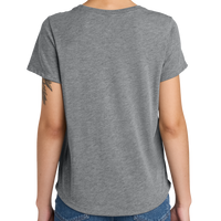 AllMade Women's Relaxed Tri Blend Scoop Neck Tee, Aluminum Grey, Back view