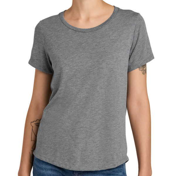 AllMade Women's Relaxed Tri Blend Scoop Neck Tee, Aluminum Grey, Front view