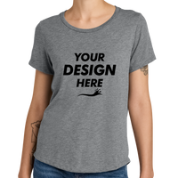 AllMade Women's Relaxed Tri Blend Scoop Neck Tee, Aluminum Grey, Front view, Mockup