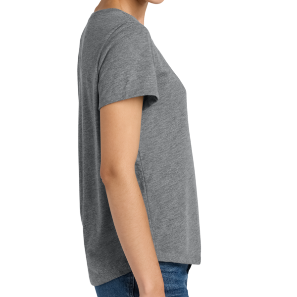 AllMade Women's Relaxed Tri Blend Scoop Neck Tee, Aluminum Grey, Right Sleeve view