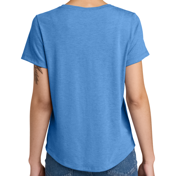 AllMade Women's Relaxed Tri Blend Scoop Neck Tee, Azure Blue, Back view