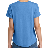 AllMade Women's Relaxed Tri Blend Scoop Neck Tee, Azure Blue, Back view