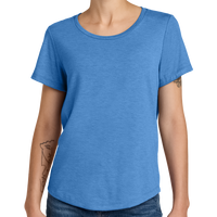 AllMade Women's Relaxed Tri Blend Scoop Neck Tee, Azure Blue, Front view