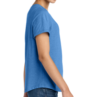 AllMade Women's Relaxed Tri Blend Scoop Neck Tee, Azure Blue, Right Sleeve view
