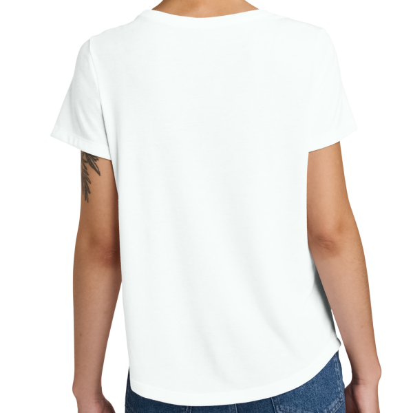 AllMade Women's Relaxed Tri Blend Scoop Neck Tee, Fairly White, Back view