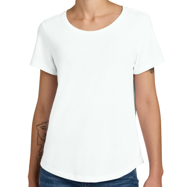AllMade Women's Relaxed Tri Blend Scoop Neck Tee, Fairly White, Front view