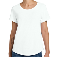 AllMade Women's Relaxed Tri Blend Scoop Neck Tee, Fairly White, Front view