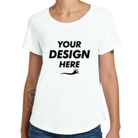 AllMade Women's Relaxed Tri Blend Scoop Neck Tee, Fairly White, Front view, Mockup