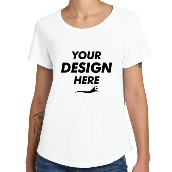 AllMade Women's Relaxed Tri Blend Scoop Neck Tee, Fairly White, Front view, Mockup