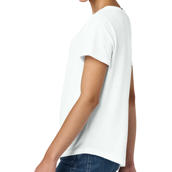AllMade Women's Relaxed Tri Blend Scoop Neck Tee, Fairly White, Left Sleeve view