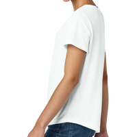 AllMade Women's Relaxed Tri Blend Scoop Neck Tee, Fairly White, Left Sleeve view