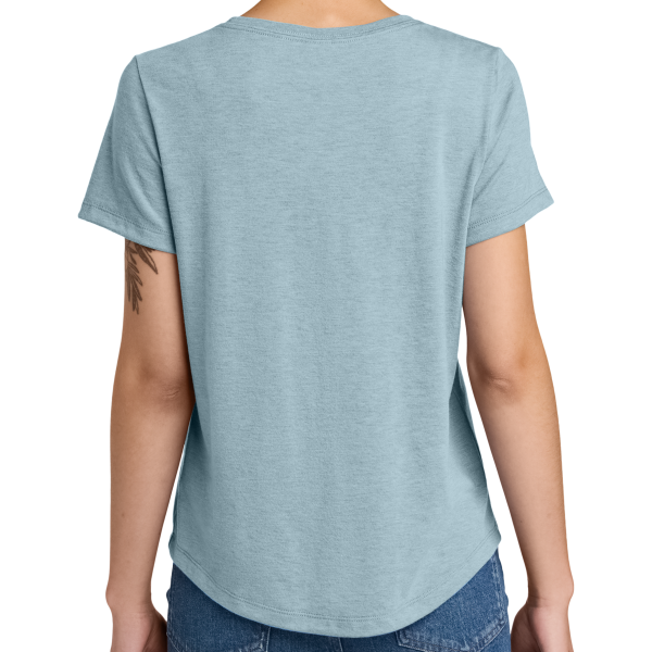 AllMade Women's Relaxed Tri Blend Scoop Neck Tee, I Like You Blue, Back view