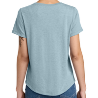 AllMade Women's Relaxed Tri Blend Scoop Neck Tee, I Like You Blue, Back view