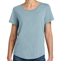 AllMade Women's Relaxed Tri Blend Scoop Neck Tee, I Like You Blue, Front view